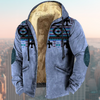 Hooded jacket with tribal print