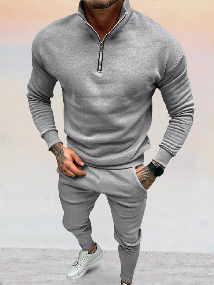 Casual half zip set