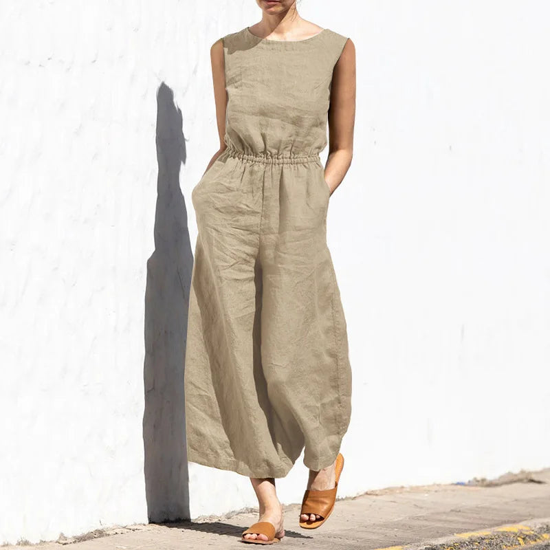 Cotton-linen overall