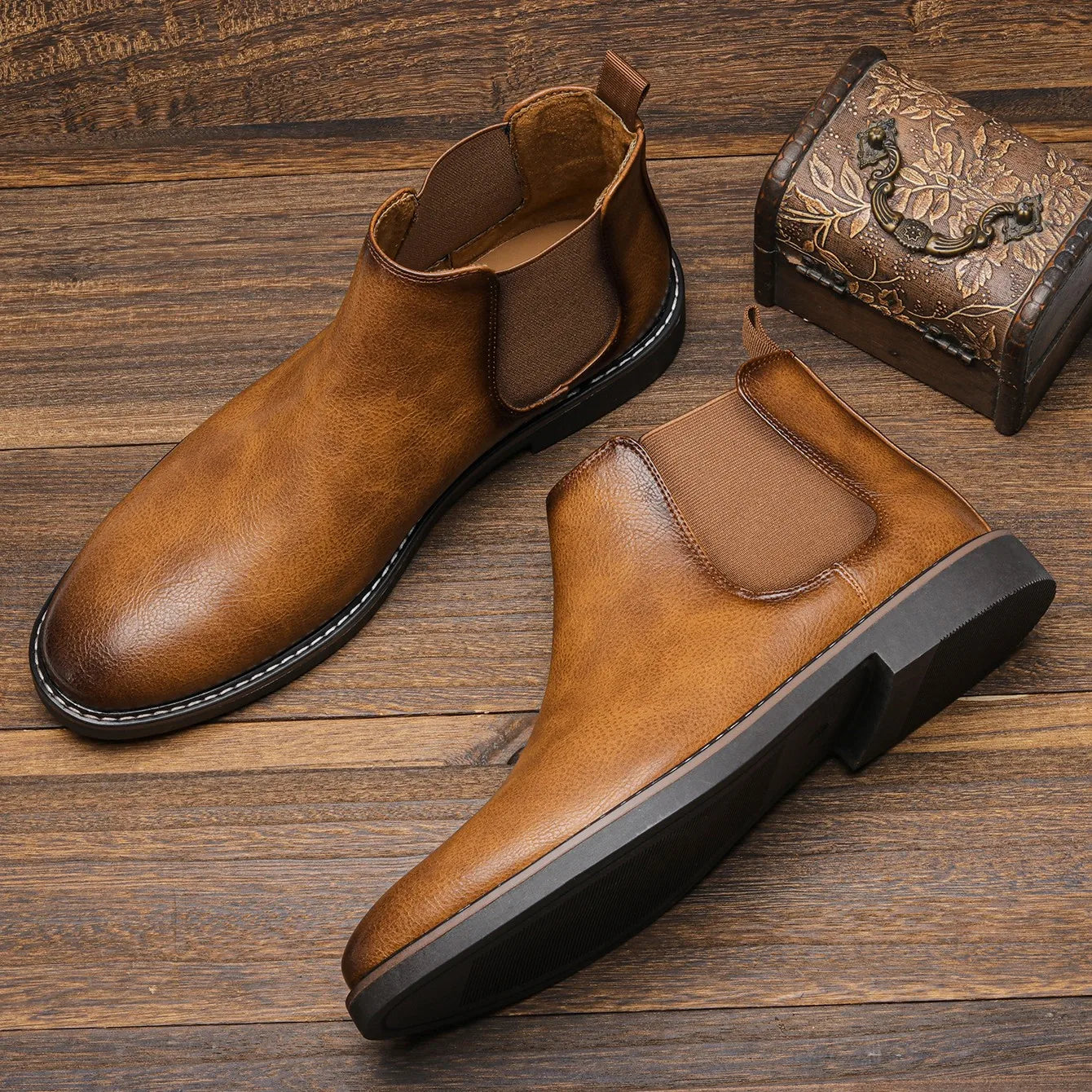 Men's - Timeless Chelsea Boots - Durable Leather - Classic Style - Minimalist design - Stylish Footwear