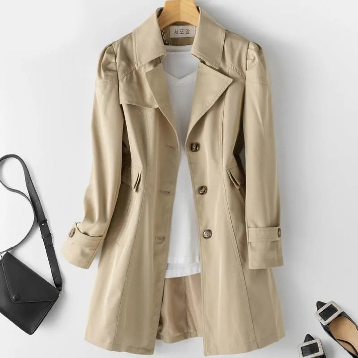 Women's trench coat - Autumn 2023 trend: single-breasted mid-length trench coat for women