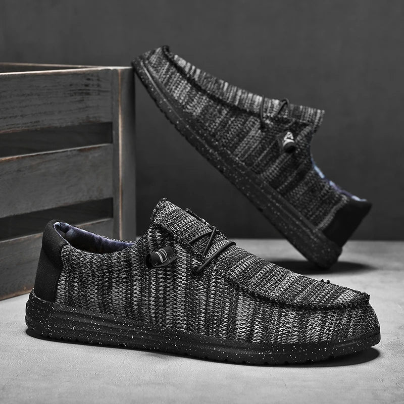 Men's - Lightweight Canvas Shoes - Mesh - Slip on - Breathable & Stylish Footwear