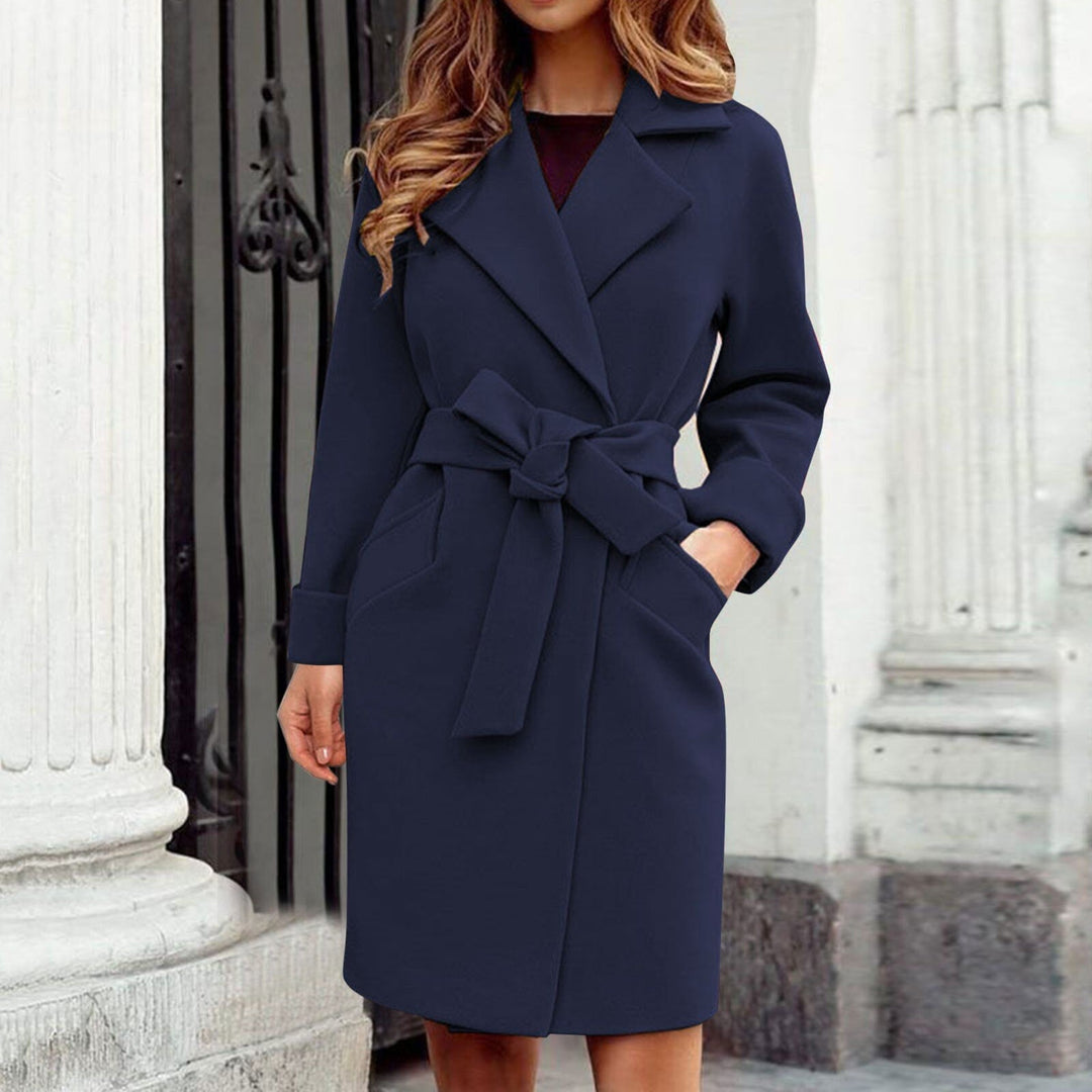 Long trench coat winter coat with button placket in bright colours