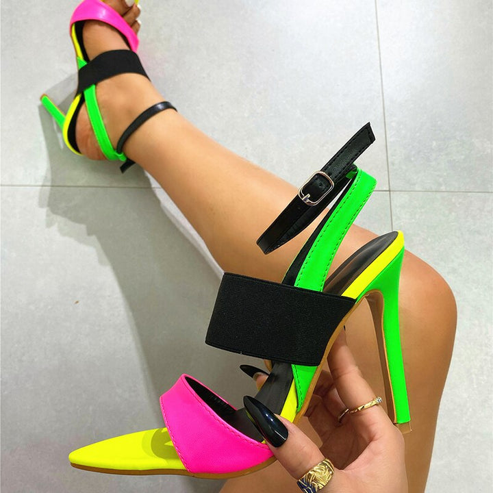 Women's - Colourblock Heels - Stylish and Comfortable - Perfect for Any Occasion