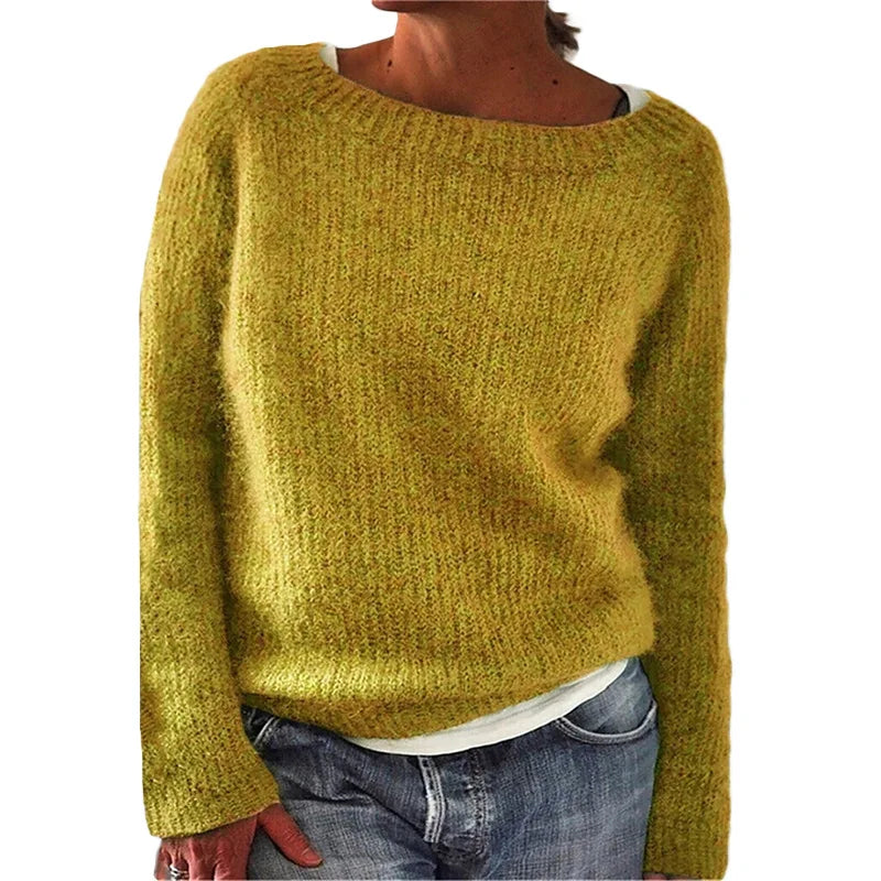 Women's - Long Sleeves Knit Jumper - Loose Fit