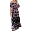 Maxi dress with off-the-shoulder ruffle trim