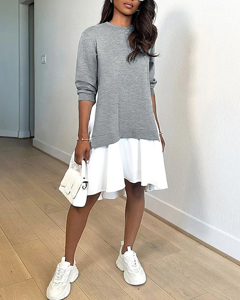 Ruched sweatshirt dresses