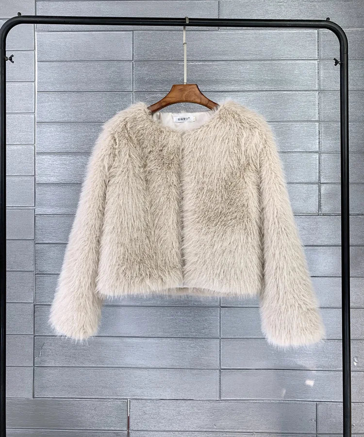 Fur coat made of plush