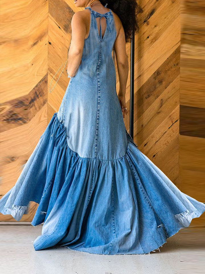 Denim long dress