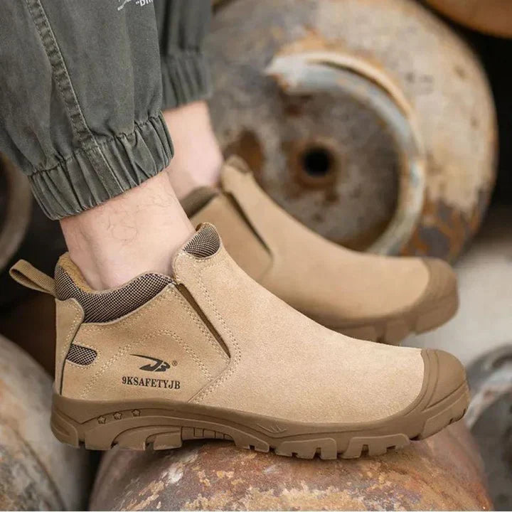 Men's - Industrial Safety Shoes - Durable Material - Toe Cap - Slip-Resistant Grip