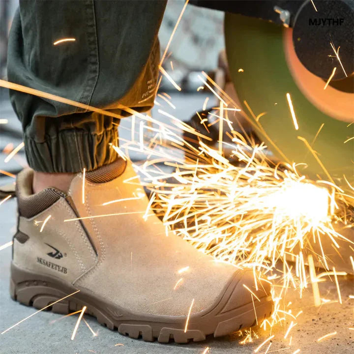 Men's - Industrial Safety Shoes - Durable Material - Toe Cap - Slip-Resistant Grip