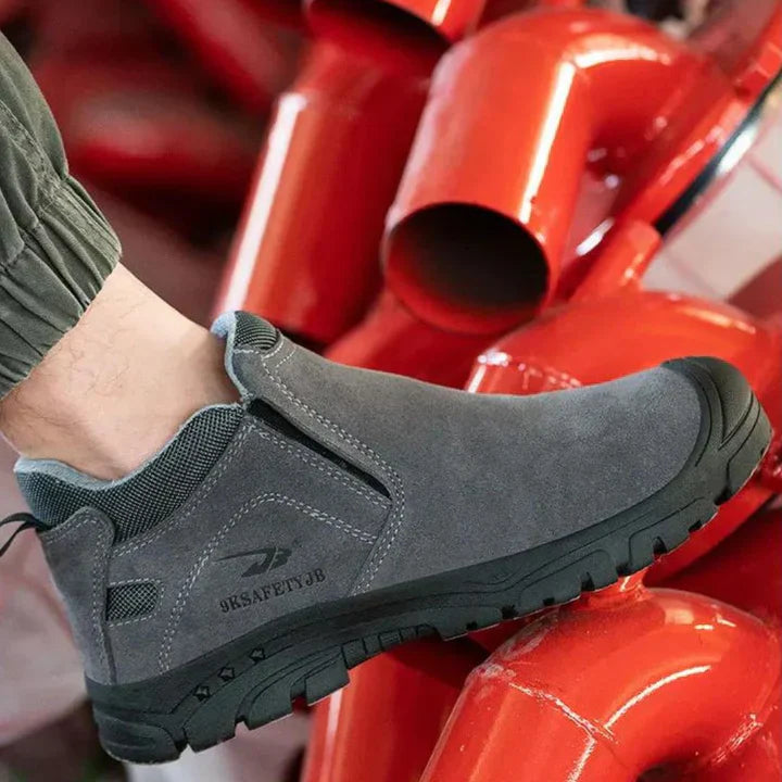 Men's - Industrial Safety Shoes - Durable Material - Toe Cap - Slip-Resistant Grip