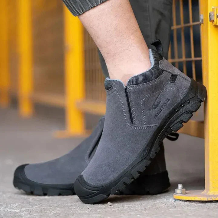 Men's - Industrial Safety Shoes - Durable Material - Toe Cap - Slip-Resistant Grip