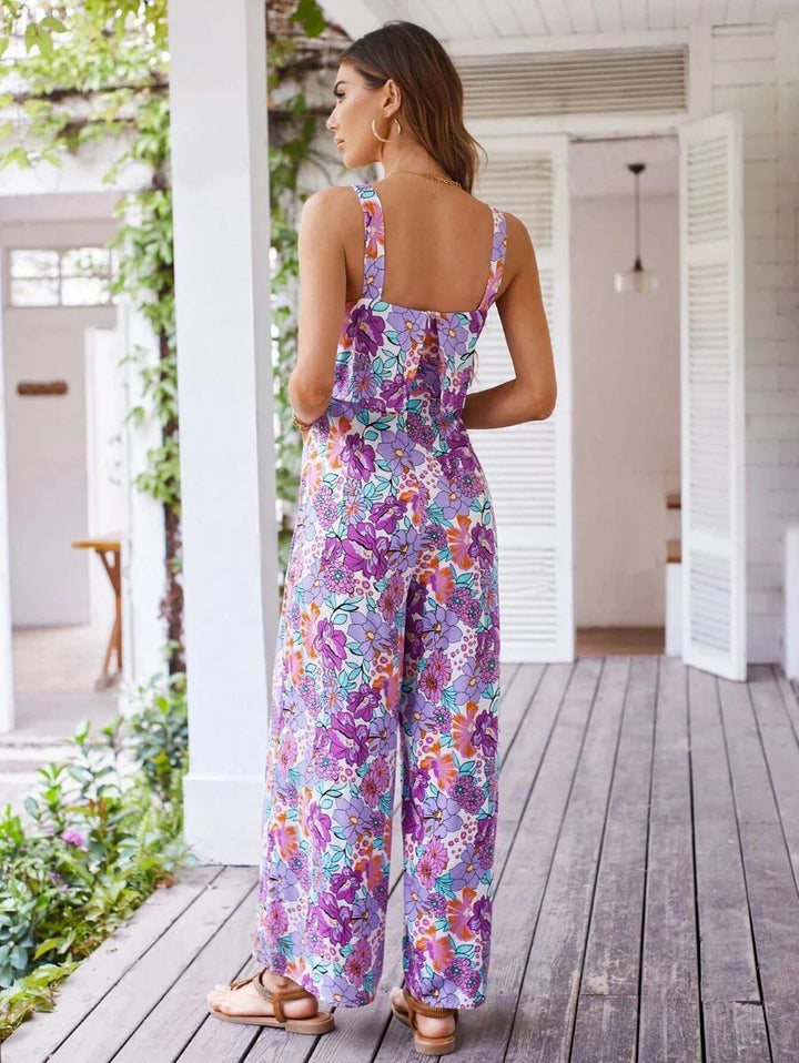 Floral wide-leg jumpsuit