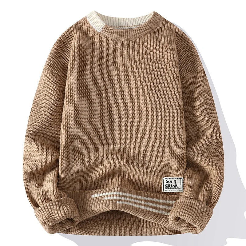 Men's - Knitted Sweater - Cosy Soft Material - Crew Neck - Stylish Fall Essential for Comfort