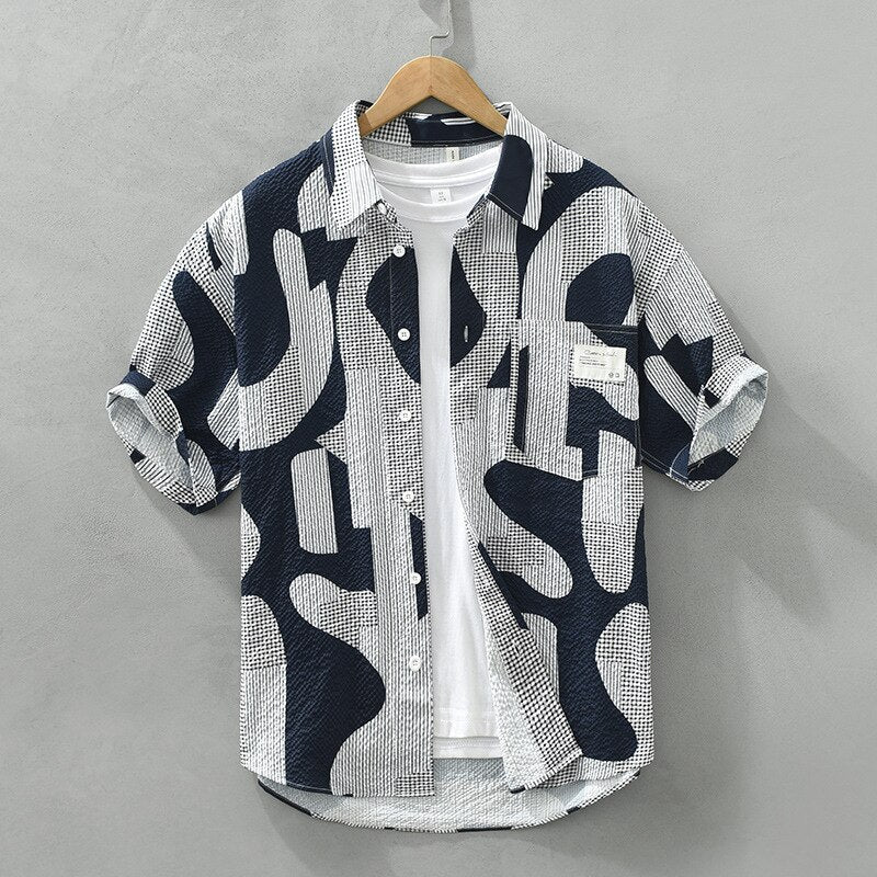 Summer shirt with geometric pattern