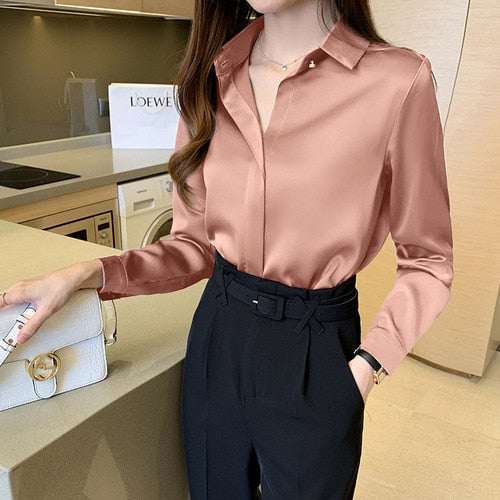 Fashionable satin shirt