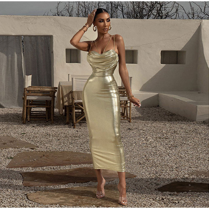 Elegant gold women's dress