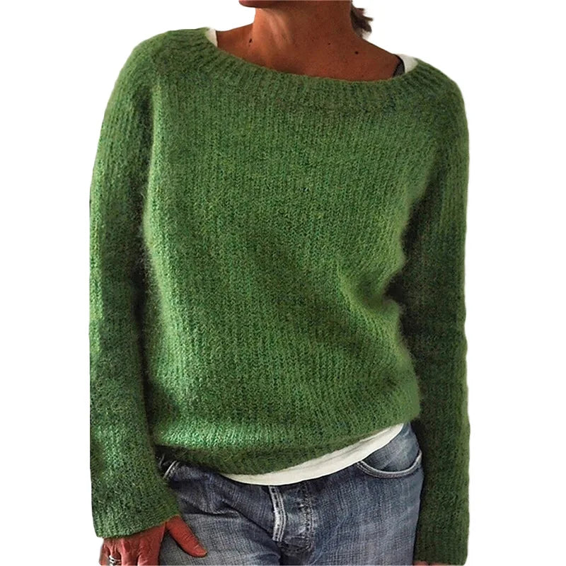 Women's - Long Sleeves Knit Jumper - Loose Fit
