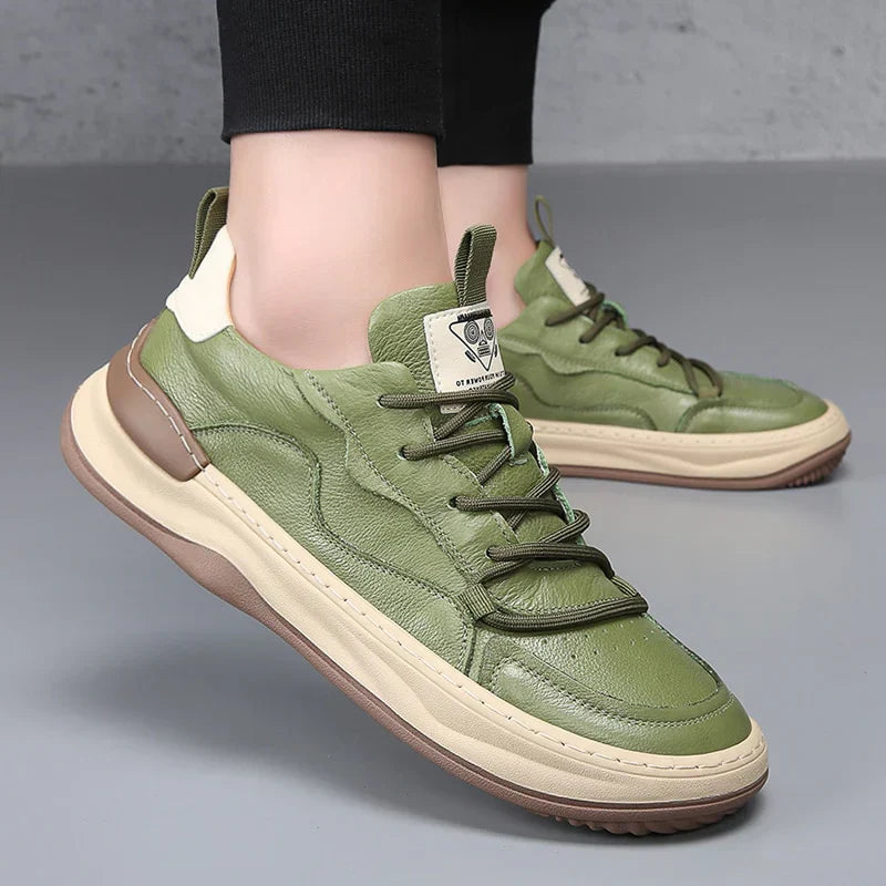 Men's - Sneakers – Genuine Leather, Low-Top – Casual Footwear