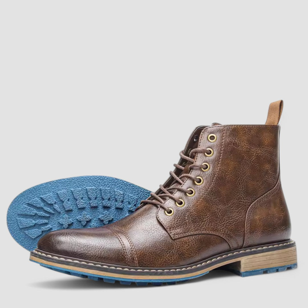 Men's - Boots - Leather - Stylish Cap-toe