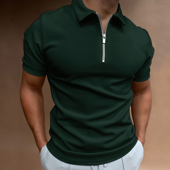 Polo shirt with zip