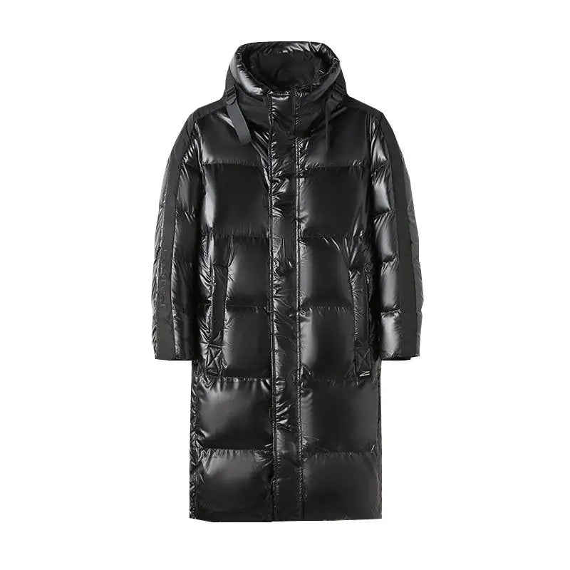 Men's - Black Long Jacket with Hood for Winter