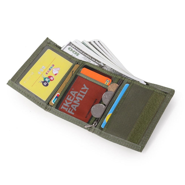 Compact tactical wallet with zip pocket