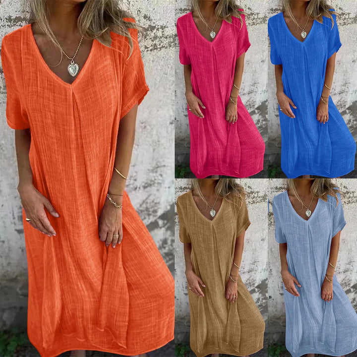 Long cotton dress loose