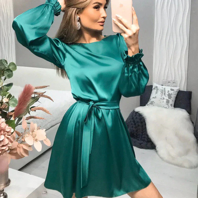 Elegant ladies satin dress