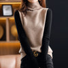 Ladies vintage turtleneck waistcoat - Solid loose sleeveless knitted waistcoat