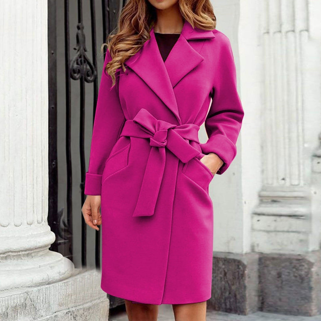 Long trench coat winter coat with button placket in bright colours