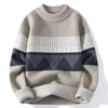Men's - Geometric Pattern Crew Neck Sweater - Warm, Stylish, and Comfortable - Perfect for Fall Fashion