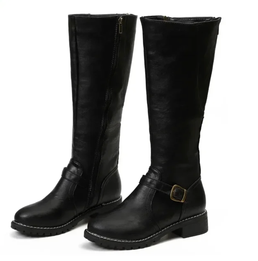 Women's - Trendy Boots - Stylish Faux Leather Knee-High Footwear