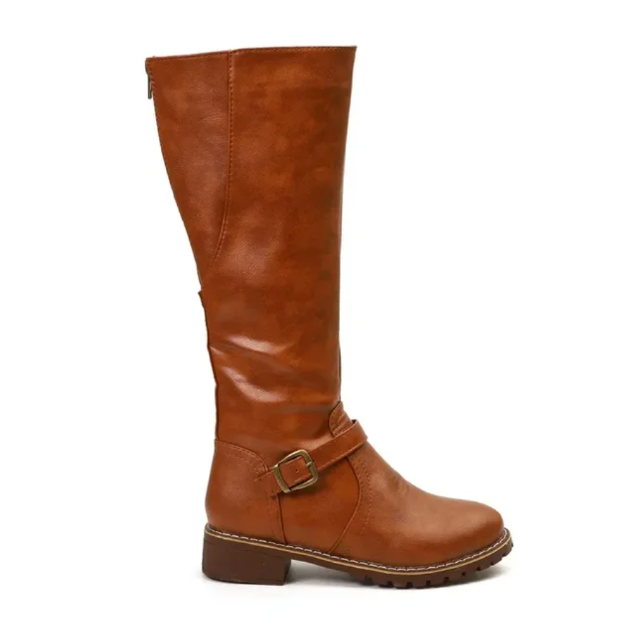 Women's - Trendy Boots - Stylish Faux Leather Knee-High Footwear