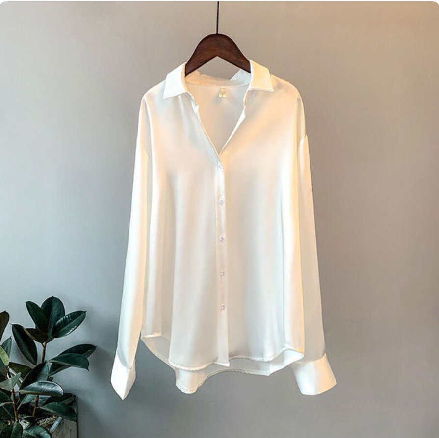 Elegant satin blouse with a flowing cut