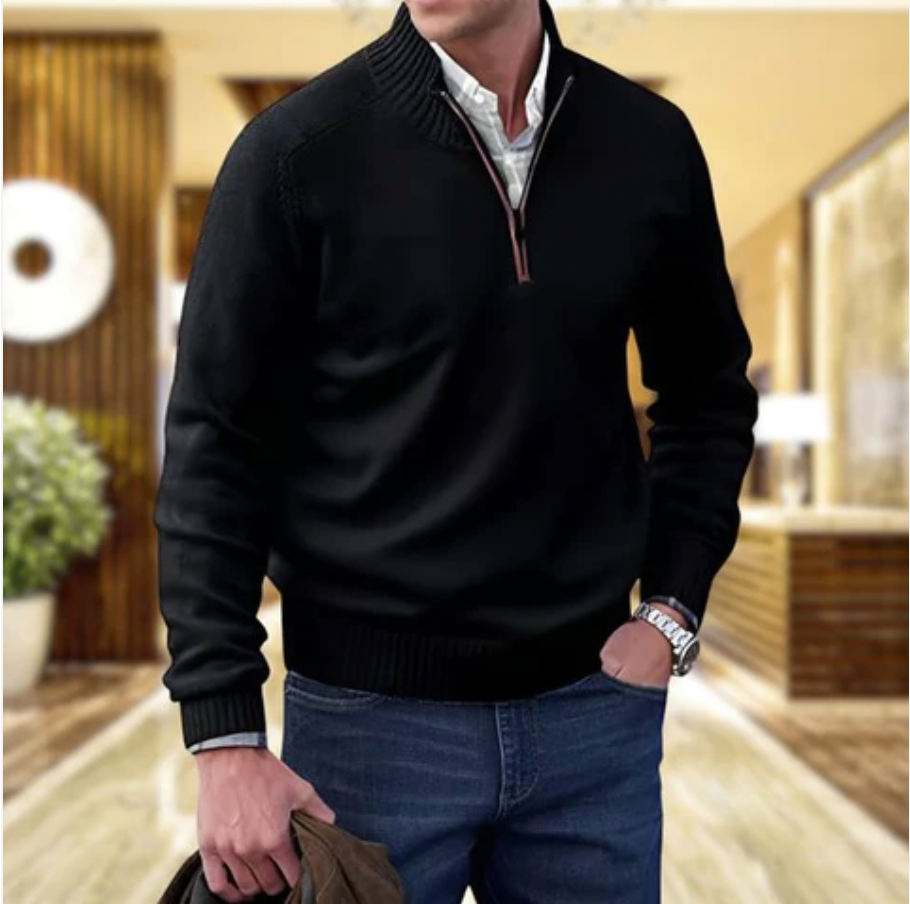 Men's - Comfortable Long Sleeve Sweater - Soft Knit Fabric - Casual Style for All Seasons