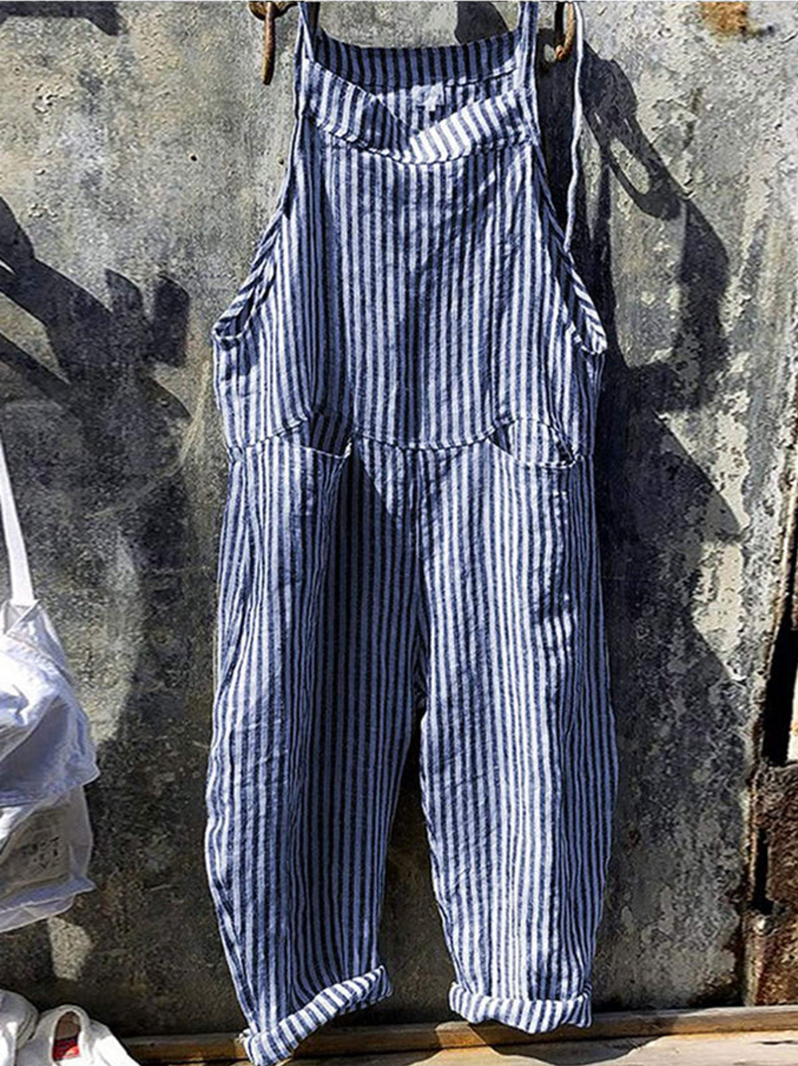 Striped casual jumpsuit