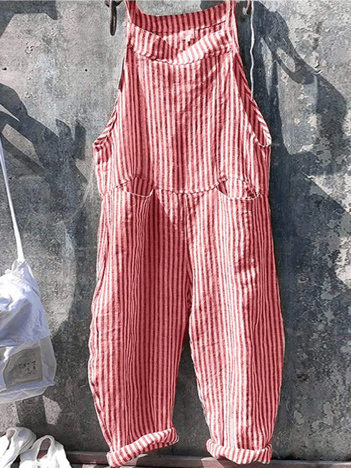 Striped casual jumpsuit