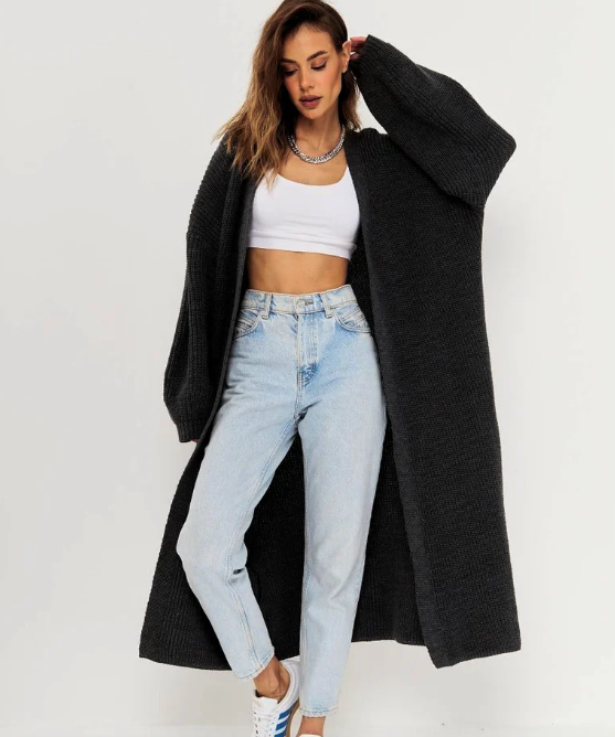 Women's - Open Front Cardigan - Casual Style