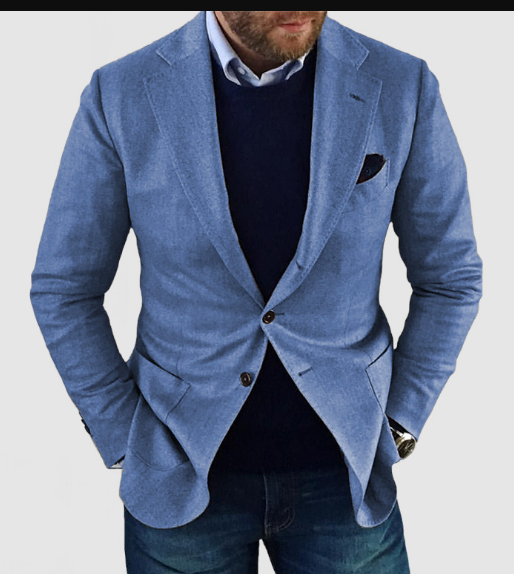 Men's Casual Cardigan With Buttons, Pockets and Lapel Collar, Plain Coloured, Long Sleeves