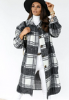 Chequered long coat