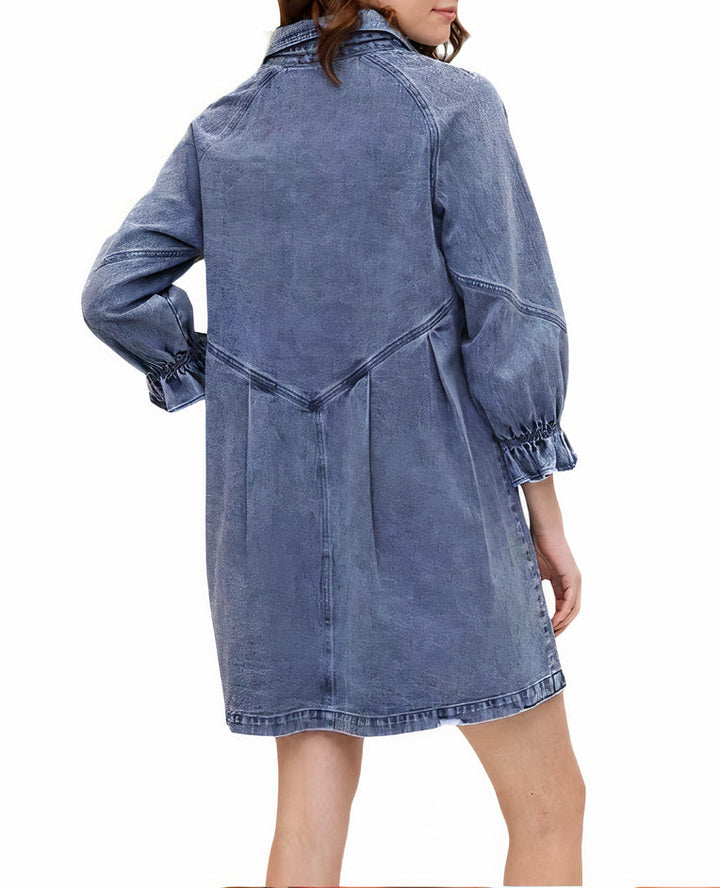 Denim dress with long sleeves