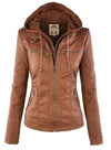 Ladies hooded jacket: Basic PU jacket