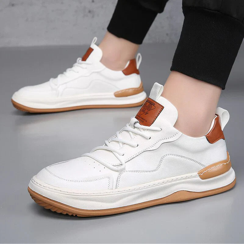 Men's - Sneakers – Genuine Leather, Low-Top – Casual Footwear