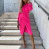 Women's - Midi Dress with Slit - Elegant Style for Any Occasion - Comfortable Fit