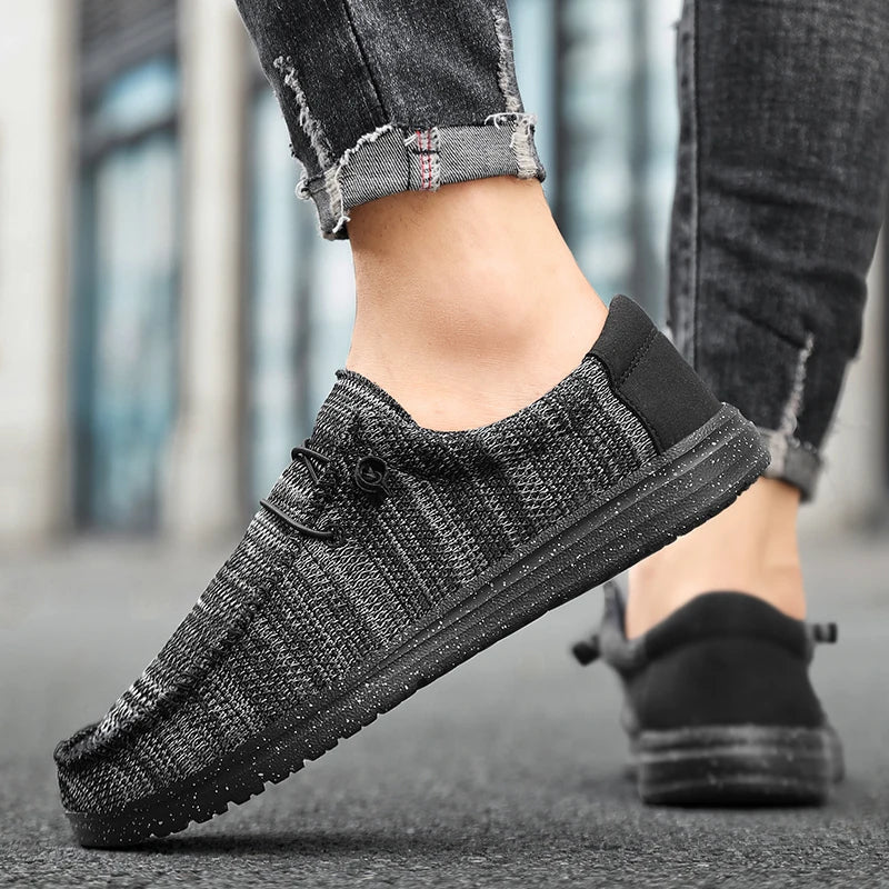 Men's - Lightweight Canvas Shoes - Mesh - Slip on - Breathable & Stylish Footwear