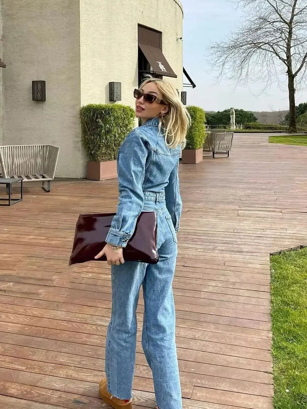 Fashion denim jumpsuit