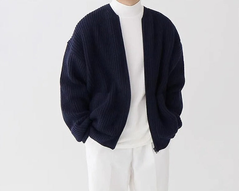 Men's - Zipper Cardigan - Cosy Knit Style - Perfect for Layering