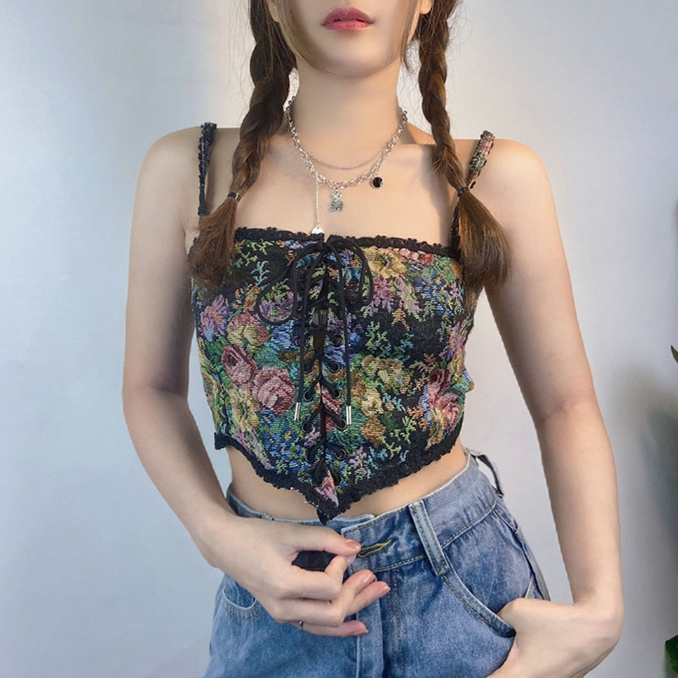 Floral corset tops